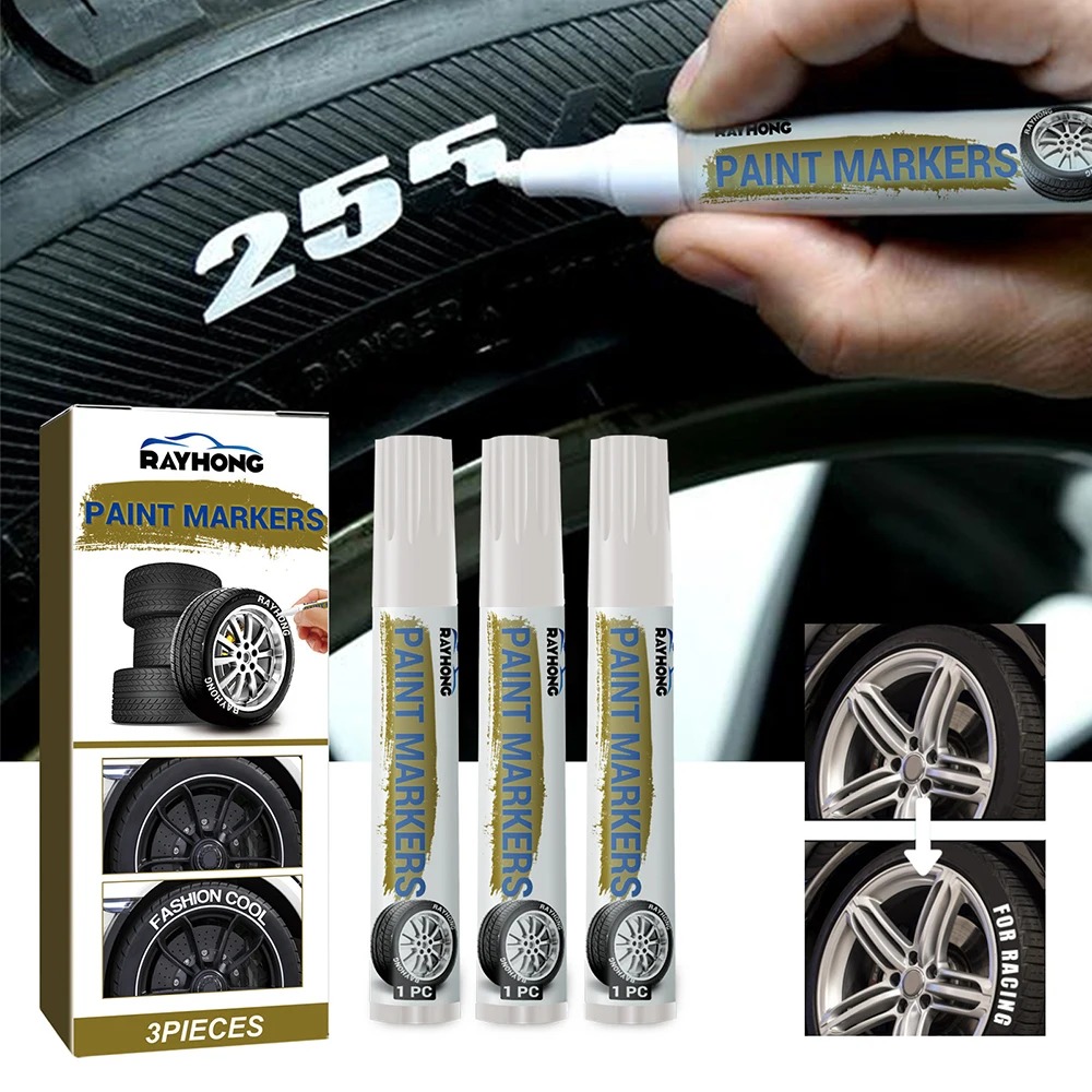 Tee Height Marker - 3 White Tire Paint Markers Waterproof